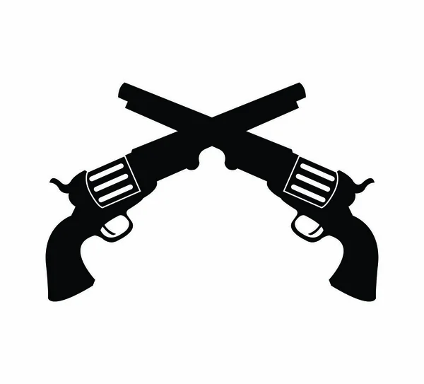 Revolvers Croisés Sur Blanc — Image vectorielle