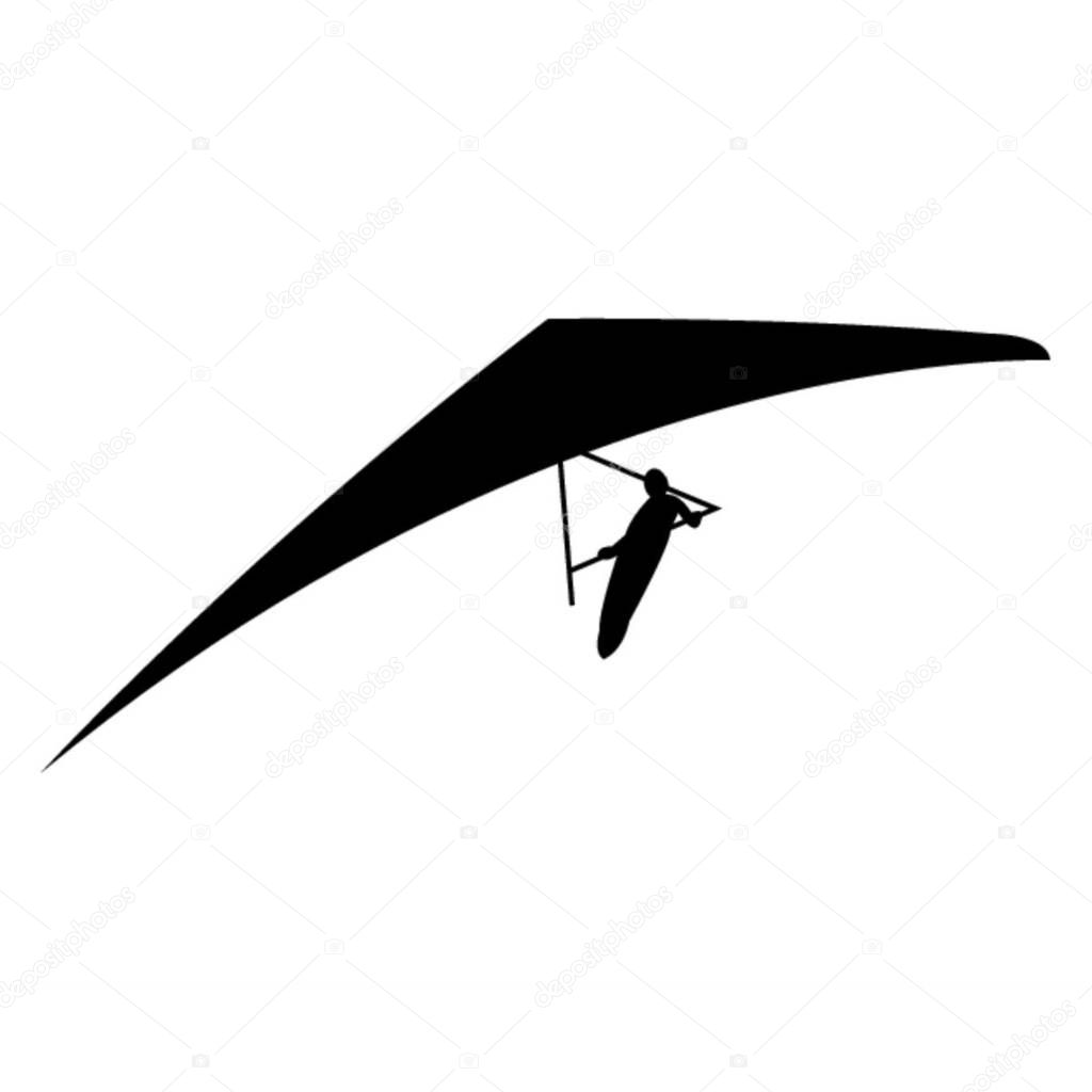 para gliding silhouette on white