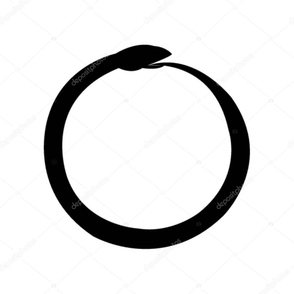 ouroboros symbol on white