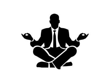 bir lotus meditasyon işadamı beyaz poz