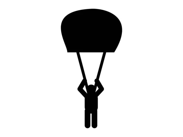 Homme Parachute Icône Sur Blanc — Image vectorielle