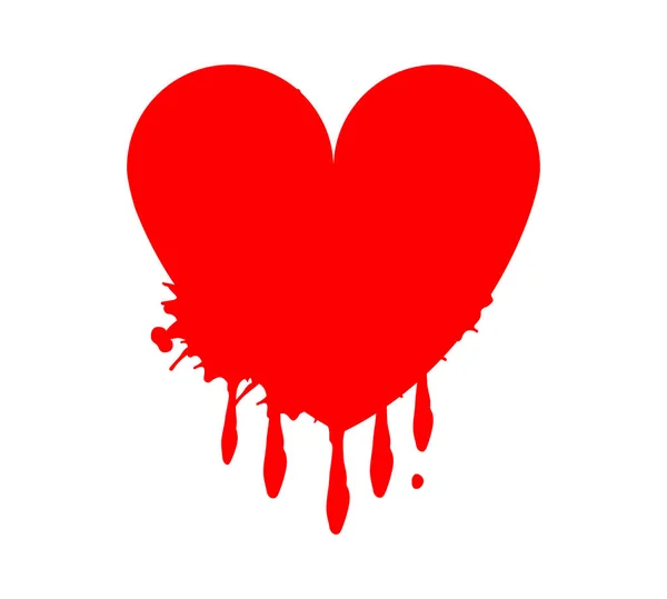 Ikona Krvavého Srdce Bílém — Stockový vektor