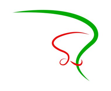 Soyut parti kurdele logosu beyaz arkaplanda izole edildi