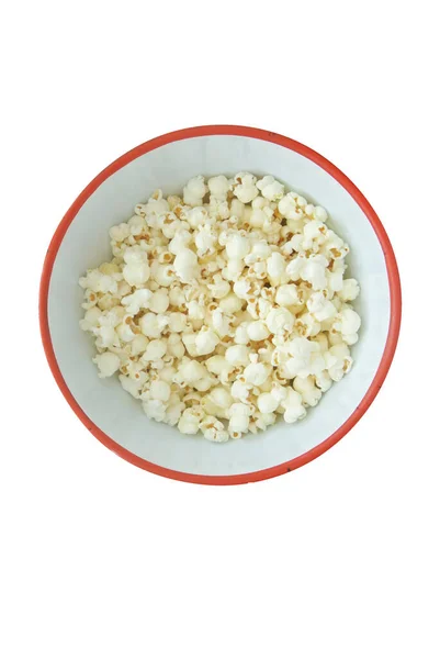 Schüssel Popcorn Isoliert — Stockfoto