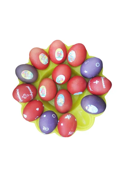Beyaz Arka Planda Izole Edilmiş Paskalya Yumurtaları — Stok fotoğraf
