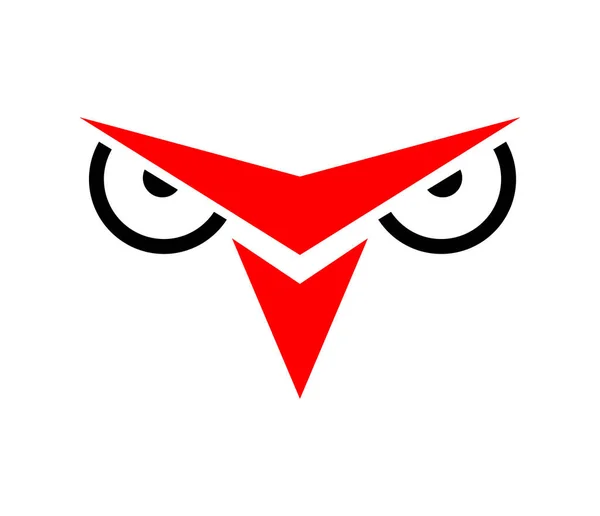 Icône Hibou Rouge Isolé — Image vectorielle