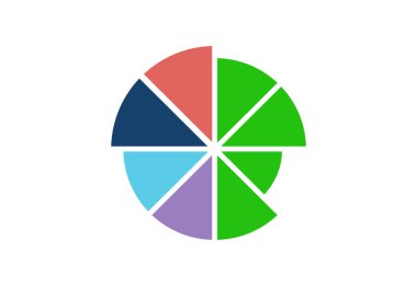 Renkli pasta grafiği simgesi izole