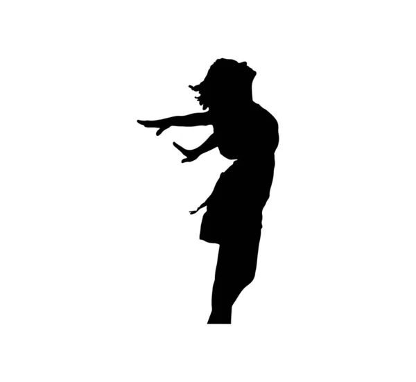 Silhouette Noire Une Femme Isolée — Image vectorielle