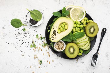 ıspanak, mikro Yeşiller, soya fasulyesi, fasulye salatalık sebze Yeşiller mono