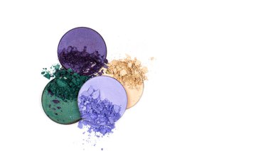 Beyaz arka plan üzerinde izole kırık renkli göz farı doku. Üstten Görünüm. Yatay, düz yatıyordu,