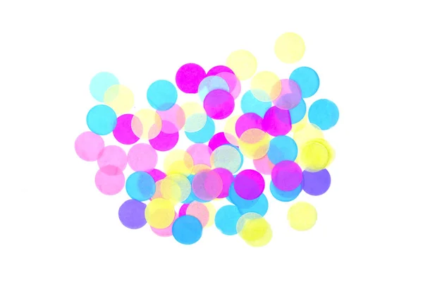 Gekleurde confetti isoleren op witte achtergrond universele — Stockfoto