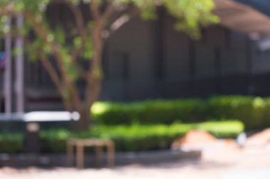 Güneşli day.relax yaşam tarzı yeşil doğal parkında ağacın altında tezgah bulanık arka plan