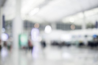 Arka plan bulanık Terminal kalkış Check-in sırasında bokeh ışık, ulaşım konsepti ile Havaalanı Bagaj ile seyahat.