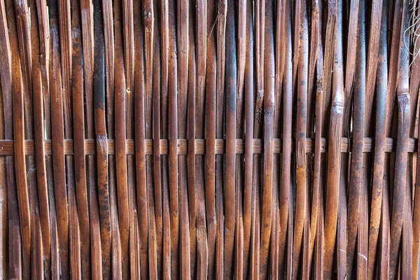 Vecchio Marrone Scuro Vimini Parete Texture Sfondo Sfondo Artigianale — Foto Stock