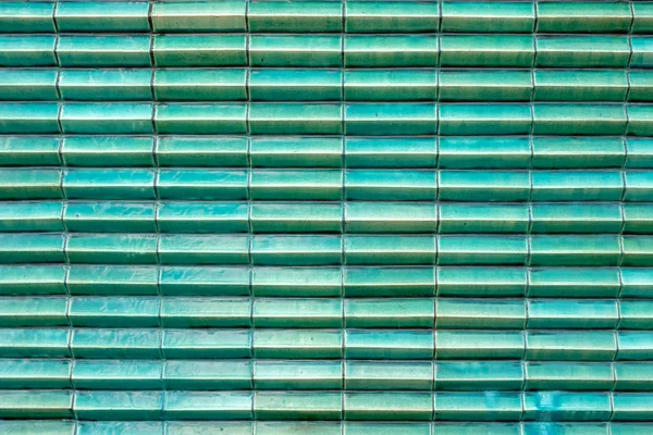 Close Brilhante Turquesa Verde Azulejo Cor Estrutura Camada Bloco Textura — Fotografia de Stock