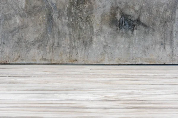 Grunge Parede Concreto Madeira Prancha Chão Perspectiva Fundo Room Copy — Fotografia de Stock