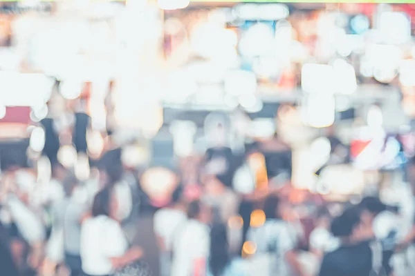 Sfondo Sfocato Folla Persone Fiera Expo Con Luce Bokeh — Foto Stock