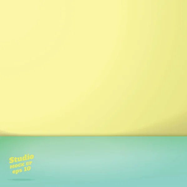 Vektor Von Leeren Pastellgrün Und Gelb Zweifarbigen Studio Hintergrund Vorlage — Stockvektor