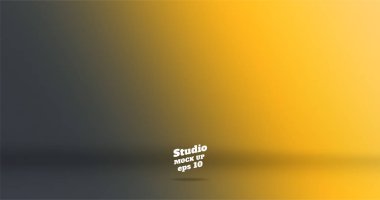 Afiş vektör arka plan boş iki ton degrade sarı koyu gri studio Oda, şablon ürün veya Tasarım görünümünü için alay etmek için. Modern iş zemin sunumu