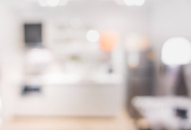 Arka plan modern mutfak ve yemek odası içinde bokeh light.lifestyle zemin ile ev bulanık