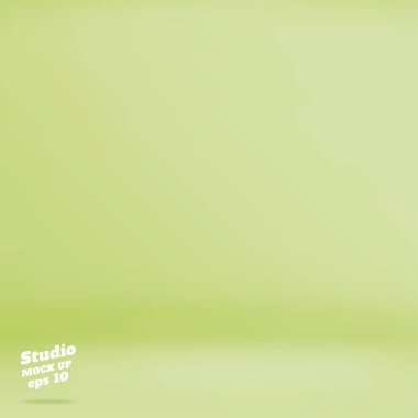 Vektör boş pastel yeşil limon renk Stüdyo Oda arka plan, şablon ürün, iş zemin görüntüsünü için sahte