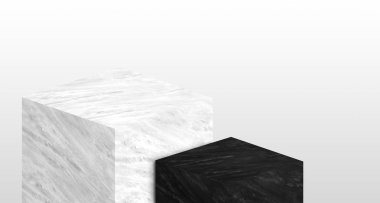 Ürün görüntüleme standı siyah ve beyaz mermer katman iki yapılmış beyaz kopya alanı için içerik Tasarım görünümünü ile adım veya arka planınızı değiştirin, Banner reklam ürün web sitesinde, 3d render