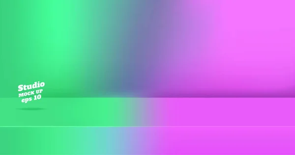 Вектор, порожній неоновий зелений глід до яскраво-рожевого кольору 3d студія т — стоковий вектор