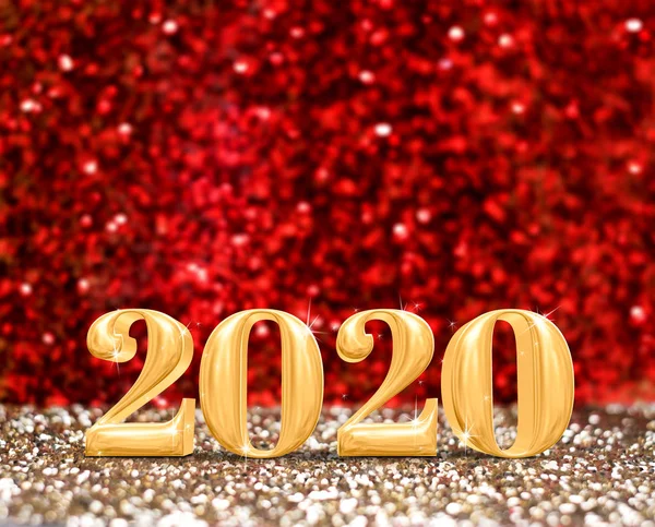幸せな新年2020年番号(3Dレンダリング) — ストック写真