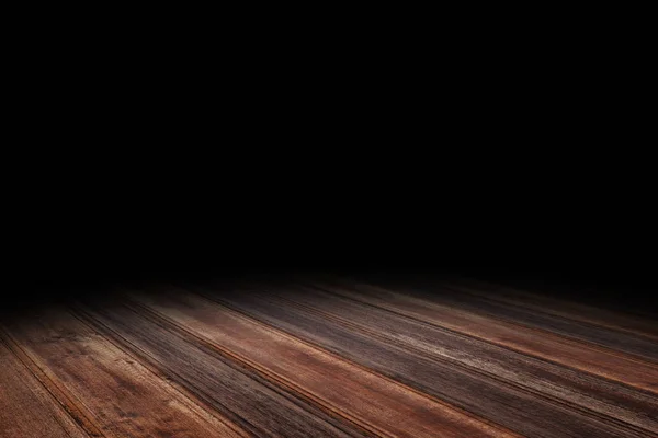 Dark red brown Plank wood floor texture perspective background f — Stock Photo, Image