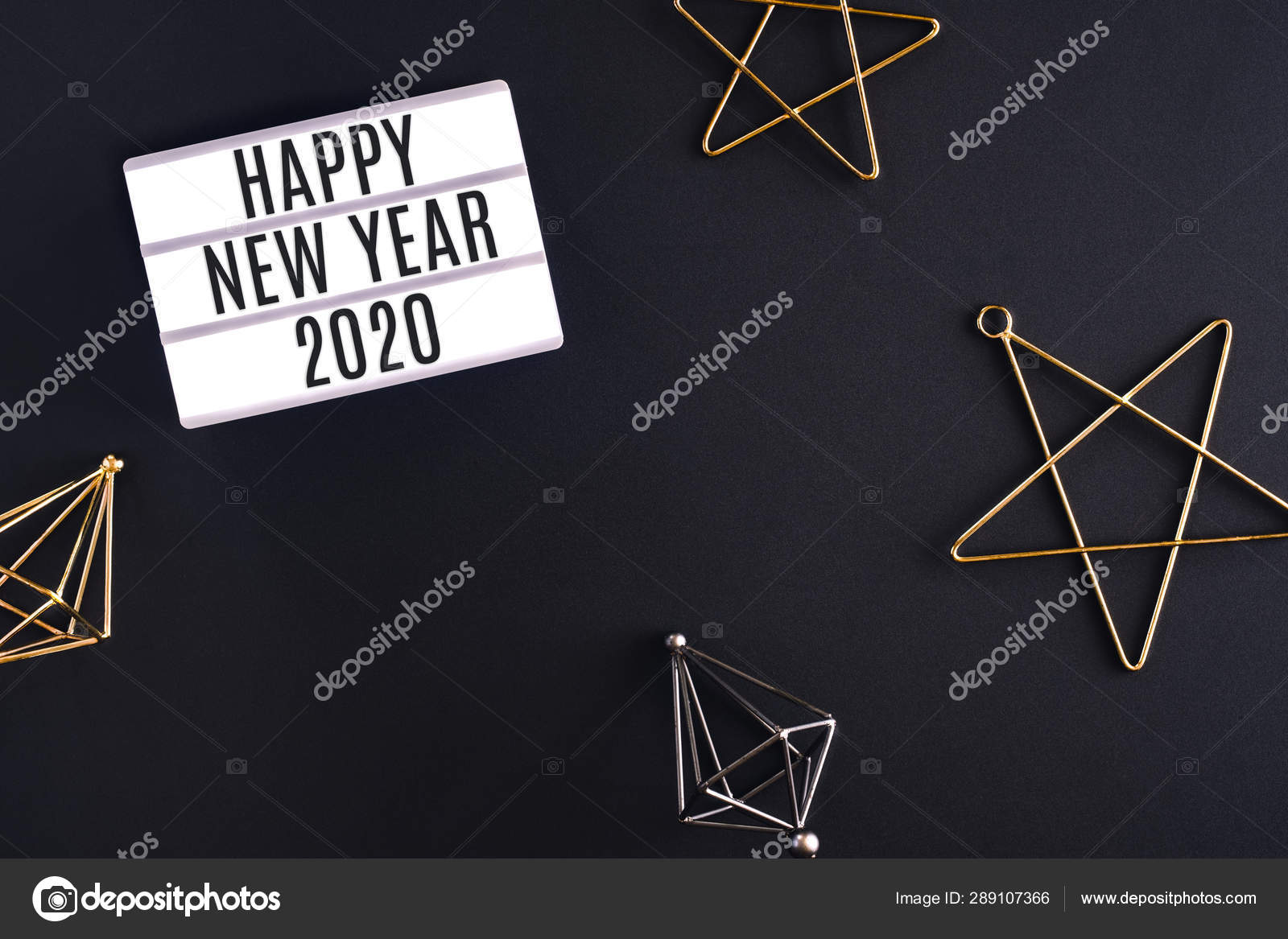 Happy New Year 2020 Party Light Box With Star Decoration Holiday