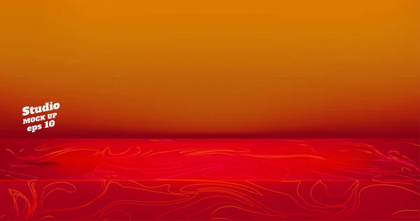 Вектор Порожній Червоний Зелений Помаранчевого Кольору Студійний Стіл Фону Кімнати — стоковий вектор