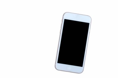 izole beyaz zemin üzerine beyaz akıllı telefon