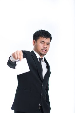 Portre işadamı tiksinti. Negatif insan duygu