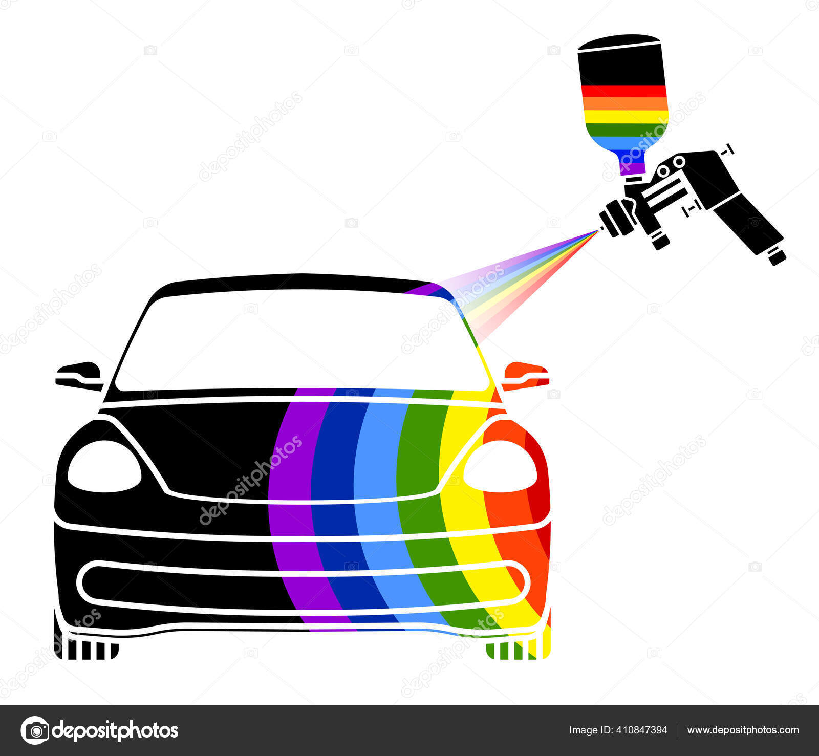 Air Brush Logo Spray Paint Rainbow Colors Paints Car Accurate Vector Image By C Rnko Vector Stock 410847394