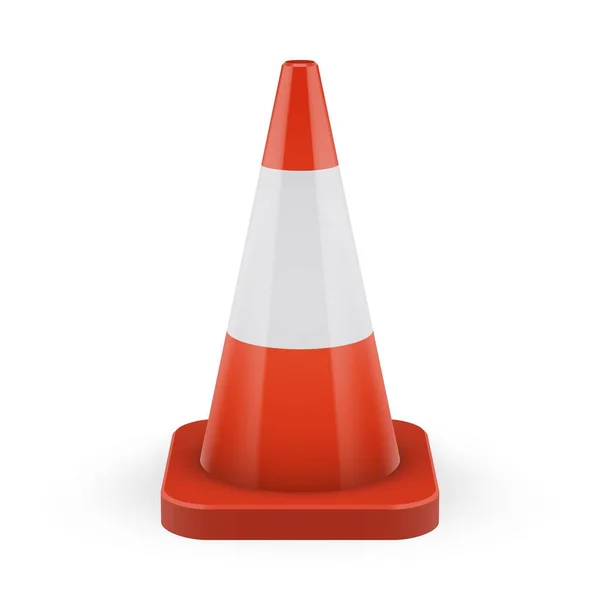 Cone de tráfego laranja com base retangular arredondada —  Vetores de Stock