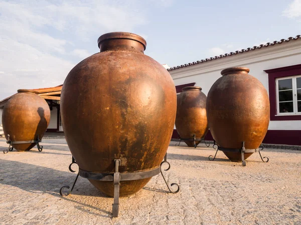 葡萄牙 Alentejo 地区巨大的粘土酒容器 — 图库照片