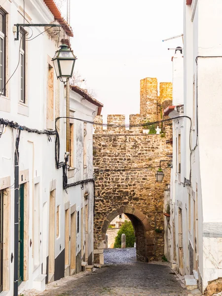 Calcada Frandina Gatan Som Leder Till Porta Sol Slottet Estremoz — Stockfoto