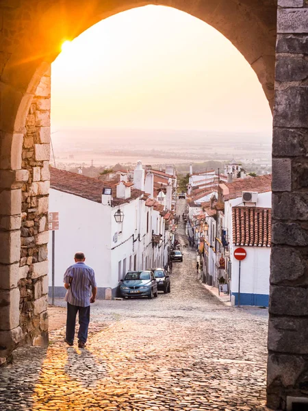 Estremoz Portugal Agosto 2018 Vista Desde Arco Santarem Calle Direita — Foto de Stock