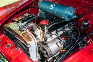 motor ayrıntılı görünümünü, koda Felicia tarafından Çekoslovakya araba şirketi Aznp, 1959-1964 Kvasiny fabrikasında üretilen son convertible olduğunu. 1950 yılında