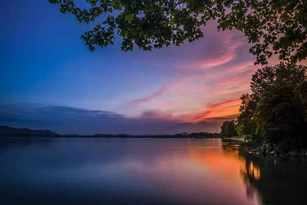美丽的康斯坦茨湖日落暑假 — 图库照片