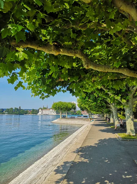 Férias Konstanz Lago Constança Com Vista Lago Céu Azul — Fotografia de Stock