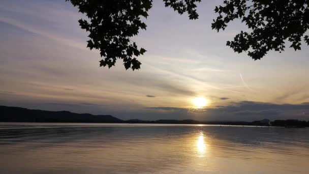 Літні Канікули Мальовничому Озері Констанс Захід Сонця — стокове відео