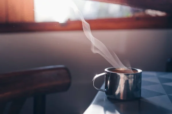 Morning Cup Coffee Window — Stock Photo, Image