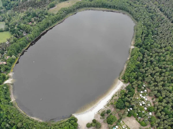 Letecký Pohled Jezero Gorinsee Přírodní Vodní Útvar Obci Wandlitz Okrese — Stock fotografie