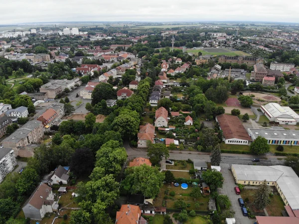 Vista Aérea Liga Hanseática Anklam Uma Cidade Região Pomerânia Ocidental — Fotografia de Stock