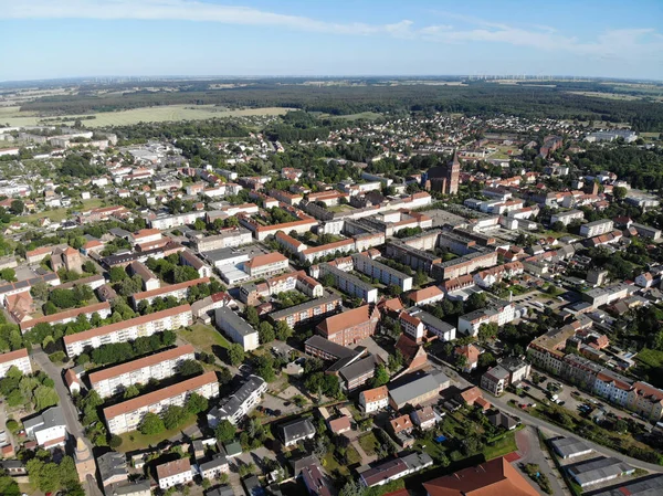 Vue Aérienne Pasewalk Une Ville District Vorpommern Greifswald Dans État — Photo