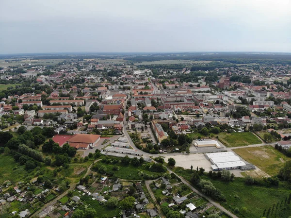 Vue Aérienne Pasewalk Une Ville District Vorpommern Greifswald Dans État — Photo