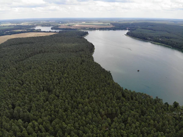 Letecký Pohled Jezero Groer Paelitzsee Mecklenburg Lake District Německo Stock Fotografie