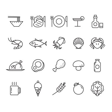 simge yiyecek ve içecek, vektör