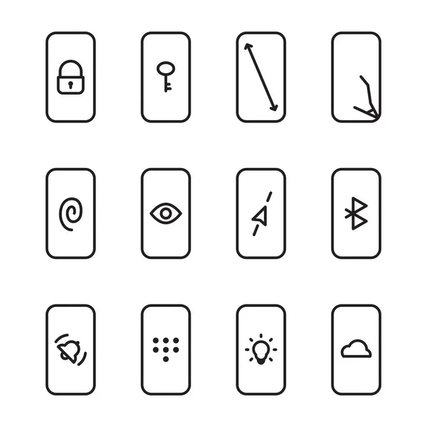 Conjunto de iconos de smartphone, vector — Archivo Imágenes Vectoriales